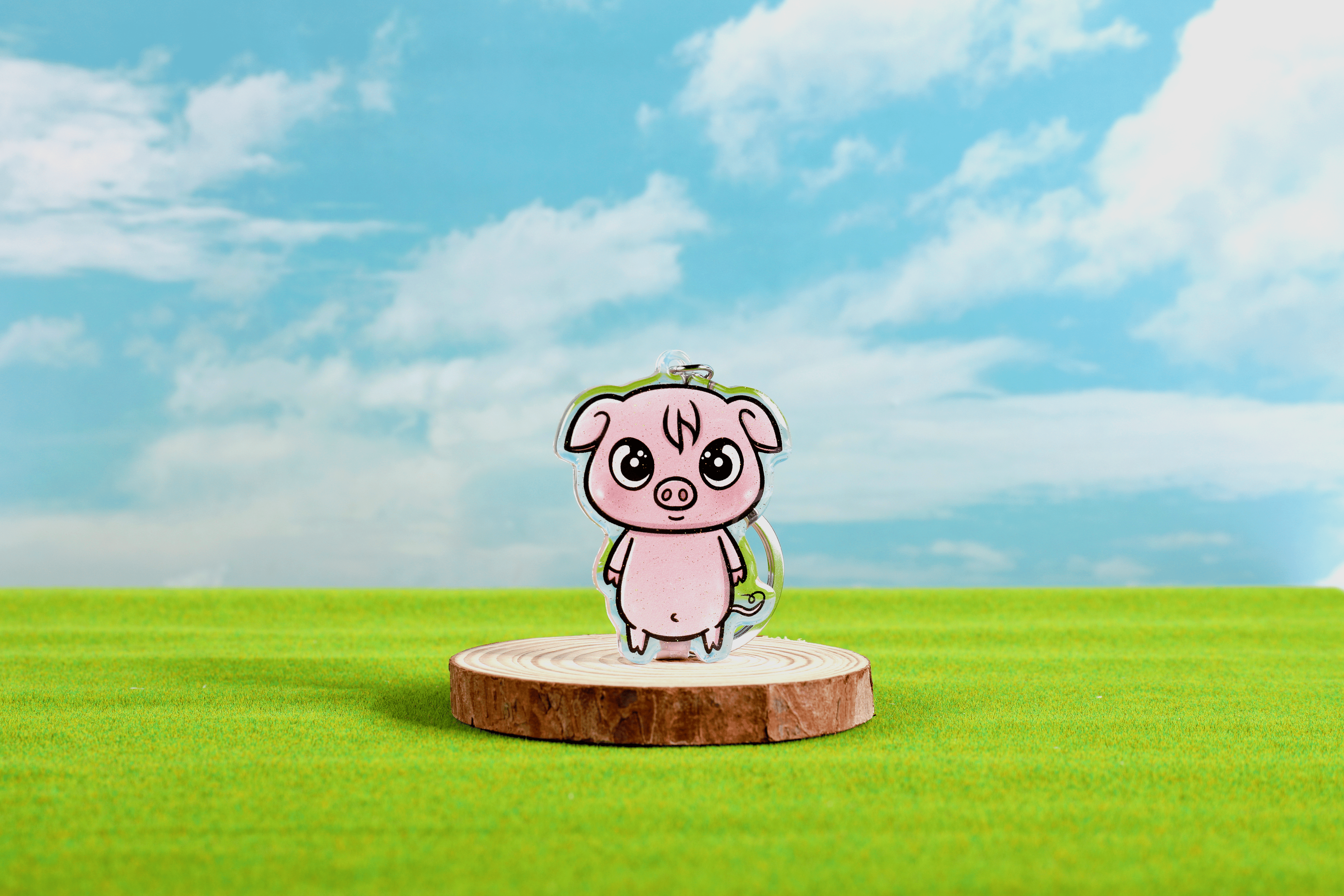 Pig Epoxy Keychain