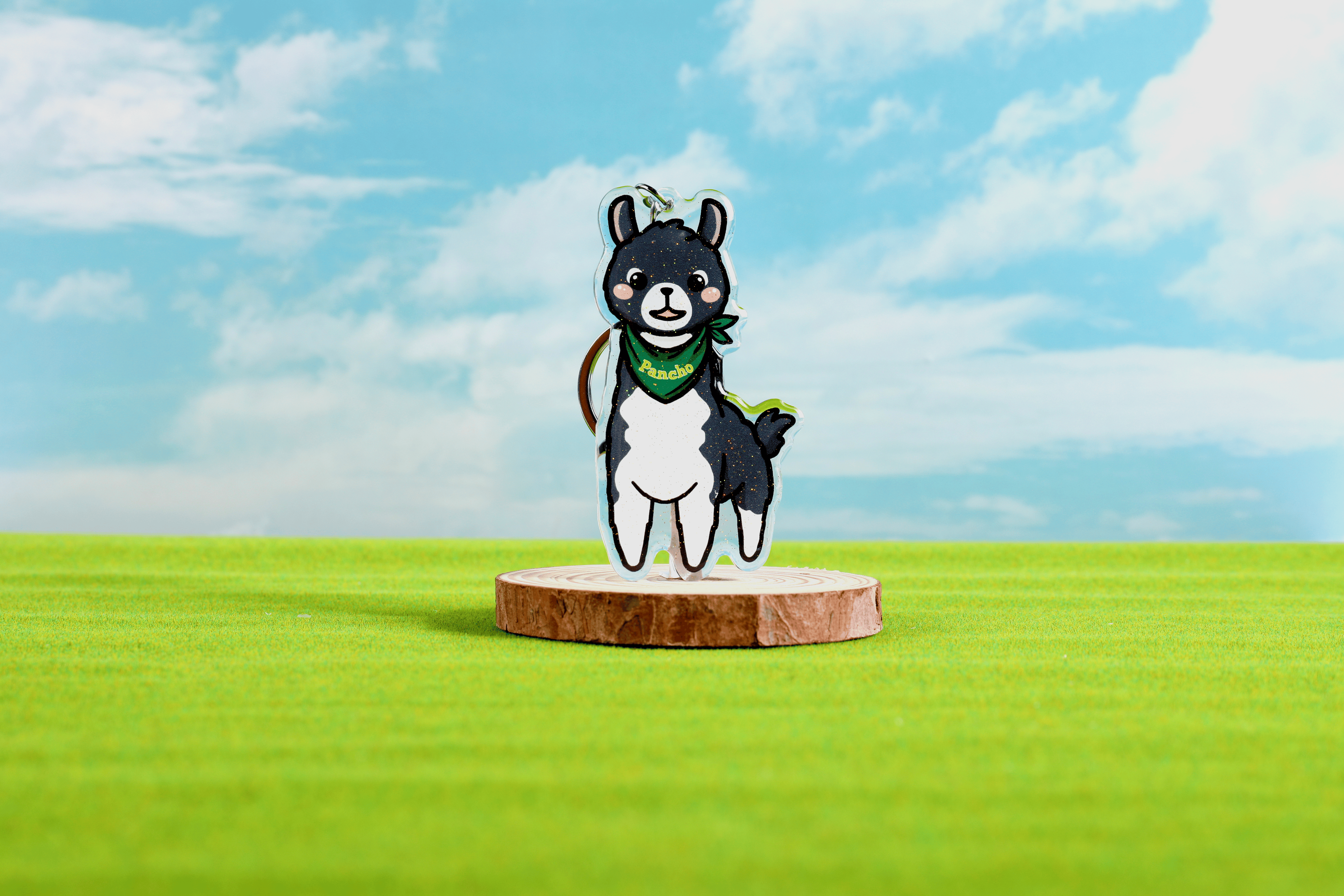 Pancho the Llama Epoxy Keychain