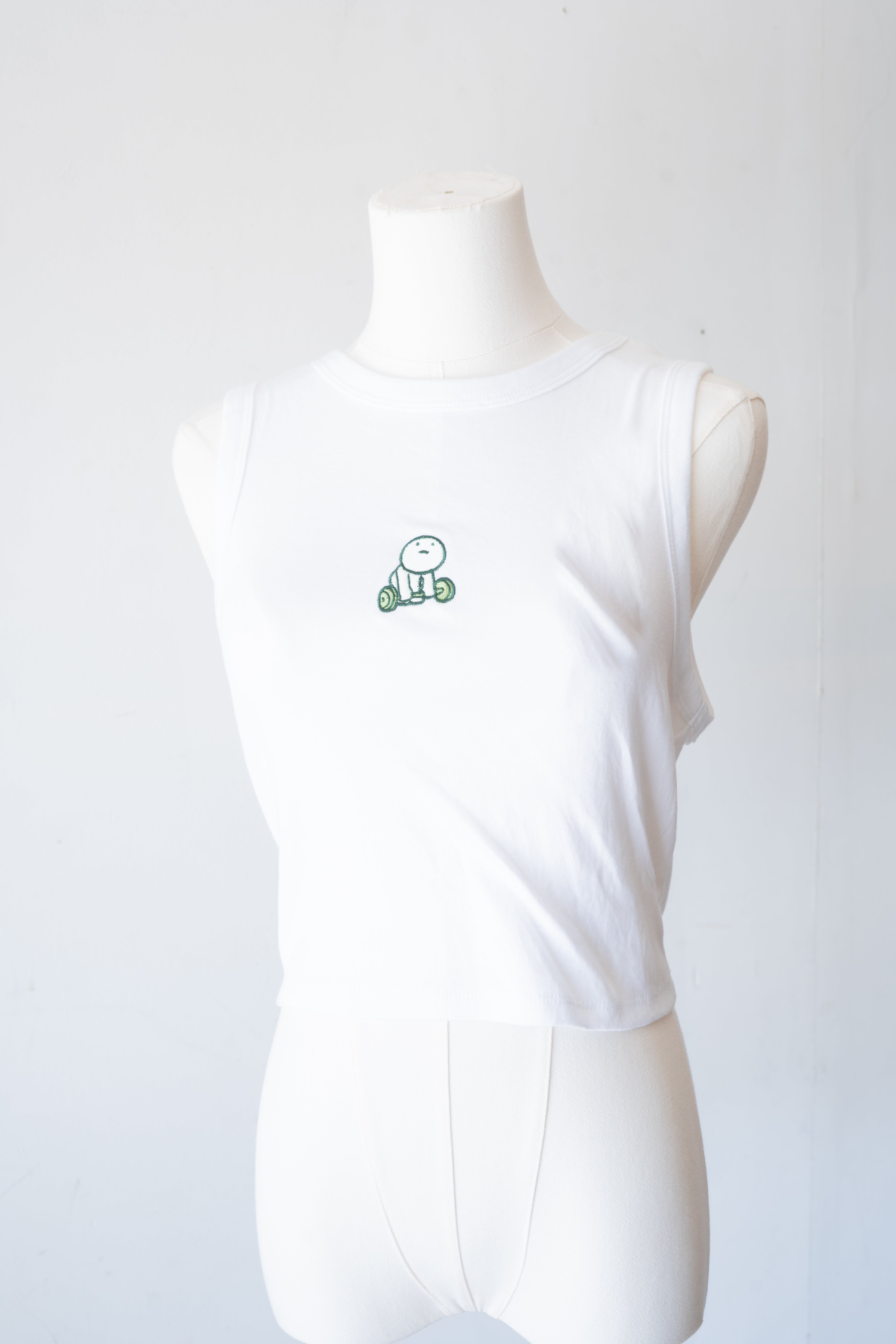 Weight-Lifting Smiski Tank Top (White)